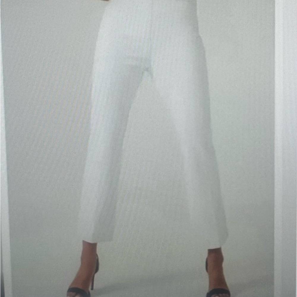 SPANX White Straight Leg Pants with Silver Lining Technology